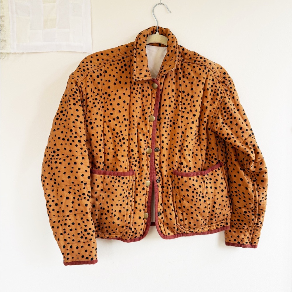 Madewell Reversible Dalmatian Spotted Tan Jacket